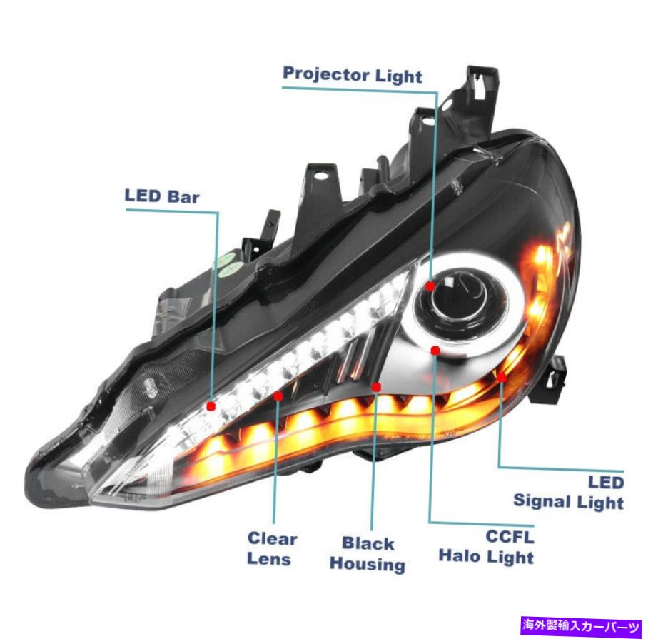 USヘッドライト 12-16 Subaru Brz / 15-16 FR-S LED CCFL Haloプロジェクターヘッドライトヘッドランプブラック For 12-16 Subaru BRZ/15-16 FR-S LED CCFL Halo Projector Headlight Headlamp Black【並行輸入品】