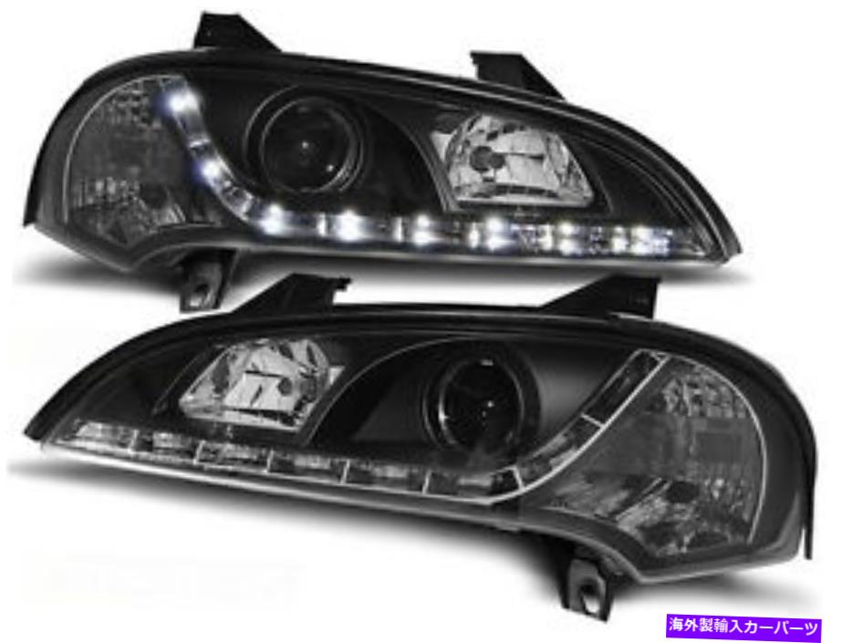 USヘッドライト LED DRLの昼間のランニングライトが付いているOpel Tigra 94-00のための黒いヘッドライトセット Black headlight set for Opel Tigra 94-00 with LED DRL daytime running lights【並行輸入品】
