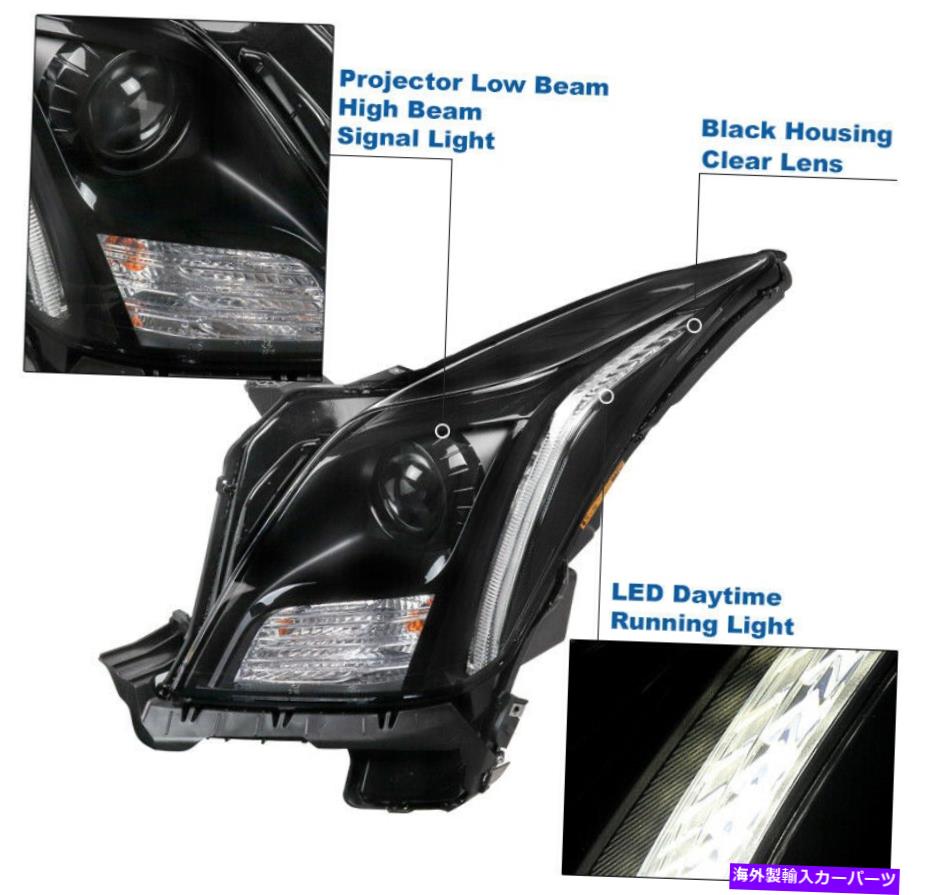 USヘッドライト 2013-2017 Cadillac XTS D3S非AFSブラックLEDプロジェクターヘッドライトW / Blue DRL For 2013-2017 Cadillac XTS D3S Non-AFS Black LED Projector Headlights w/Blue DRL【並行輸入品】