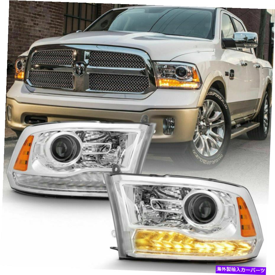 USヘッドライト 2013-2018 Dodge RAM 1500/2500/350 Chrome Projectorヘッドライトヘッドランプセット For 2013-2018 Dodge Ram 1500/2500/350 Chrome Projector HeadLights HeadLamps set【並行輸入品】