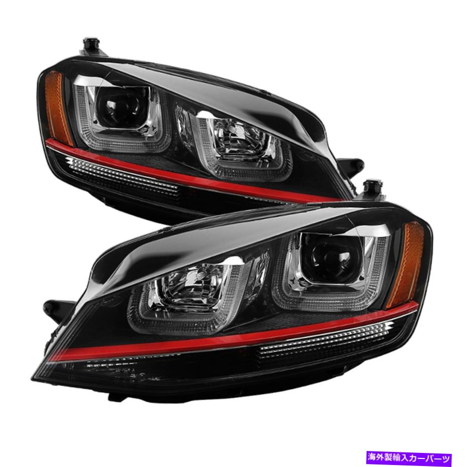 USヘッドライト フィット14-16ゴルフゴルフR：DRL LEDプロジェクターヘッドライトスパイダーオート5080592 Fits 14-16 Golf Golf R: DRL LED Projector Headlights Spyder Auto 5080592【並行輸入品】