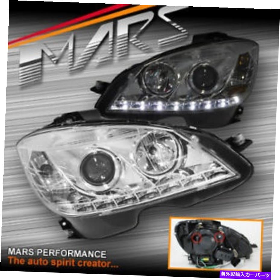 USヘッドライト メルセデ - ベンツCクラスW204 07-10非HIDのためのクリアLED DRLプロジェクターヘッドライト Clear LED DRL Projector Head Lights for Mercede-Benz C-Class W204 07-10 NON HID【並行輸入品】