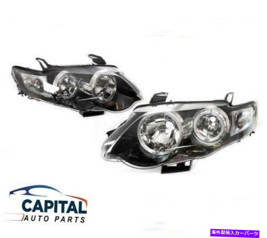 USヘッドライト ペアブラックパフォーマンスエンジェルアイスヘッドライトFord falcon fg xr6 / xr8 2008-11 Pair Black Performance Angel Eyes Headlights for Ford Falcon FG XR6/XR8 2008-11【並行輸入品】