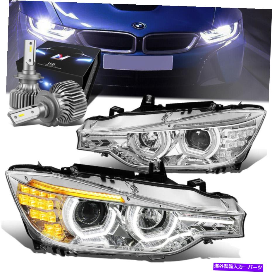 USヘッドライト Chromeハウジングハロープロジェクターヘッドライト+ 12-16 BMW 3シリーズのためのスリムLED HIDキット CHROME HOUSING HALO PROJECTOR HEADLIGHT+SLIM LED HID KIT FOR 12-16 BMW 3-SERIES【並行輸入品】