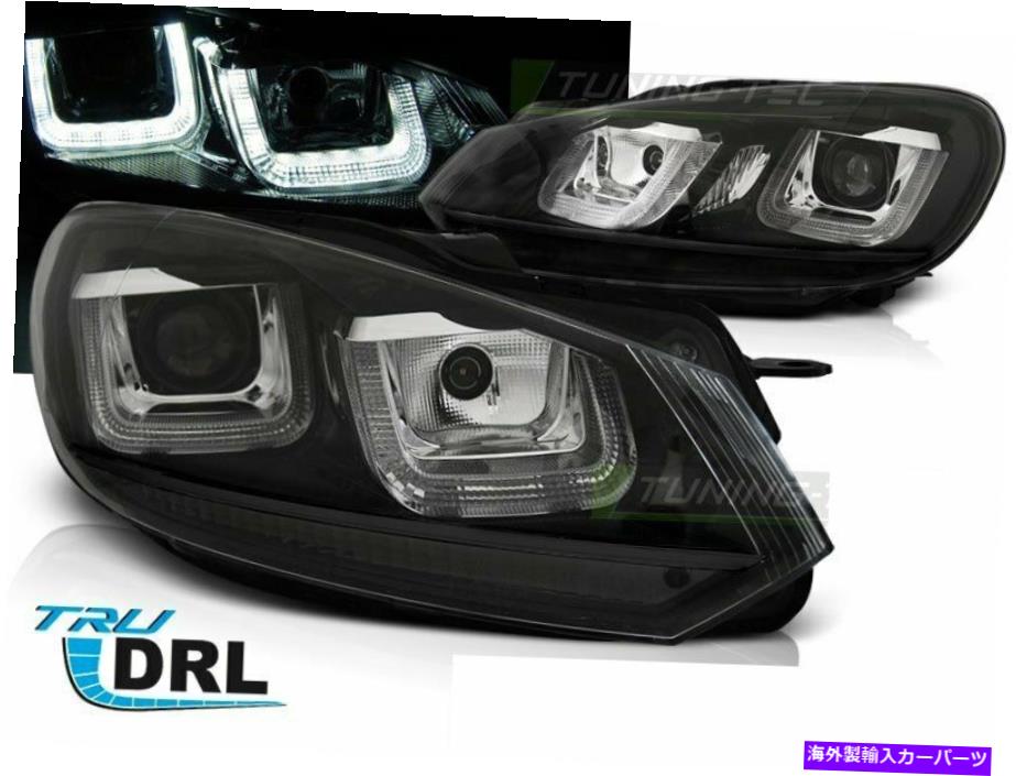 USヘッドライト ペアプロジェクターヘッドライトLED DRL for VWゴルフ6 08-12 U型ブラックラインUS LPVWP Pair Projector Headlights LED DRL for VW Golf 6 08-12 U-Type Black LINE US LPVWP【並行輸入品】