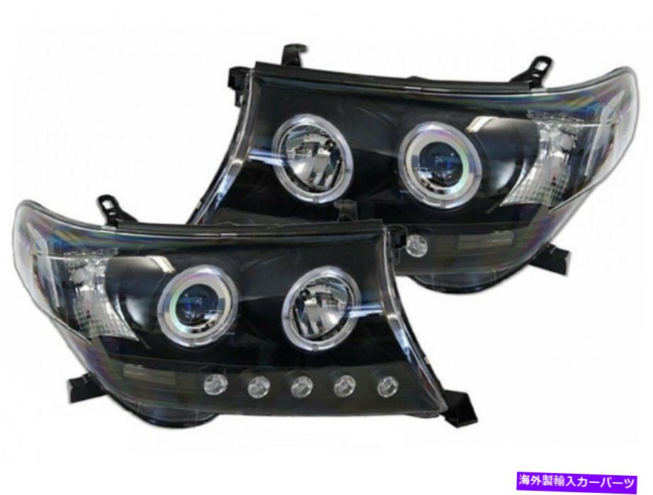 USヘッドライト LED DRL＆CCFL Angel Eyes Projectorヘッドライトトヨタ先住民200 07-15 LED DRL & CCFL Angel Eyes Projector Head Lights Toyota LANDCRUISER 200 07-15【並行輸入品】