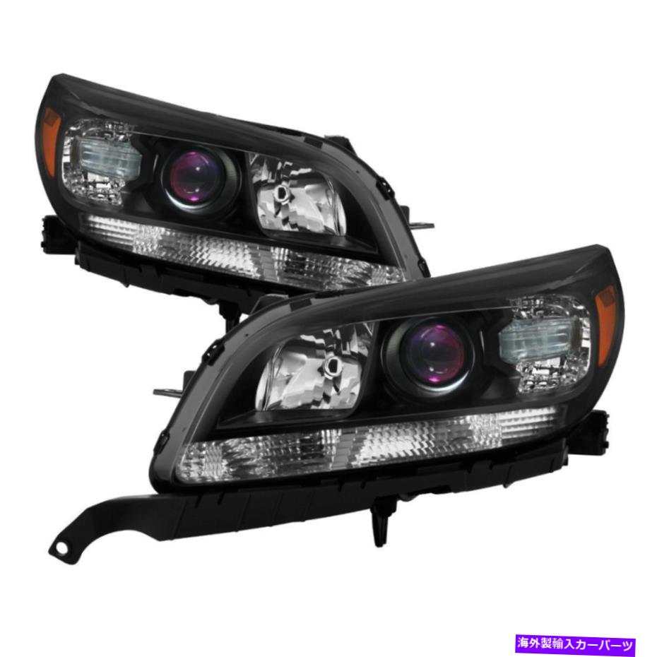 USヘッドライト Chevy 13-15 Malibu LT / LTZブラック住宅交換ヘッドライト左+右 Chevy 13-15 Malibu LT / LTZ Black Housing Replacement Headlights Left + Right【並行輸入品】