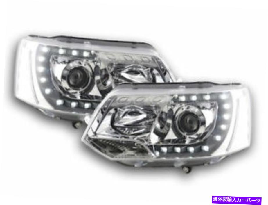 USヘッドライト 2009年からVW T5のためのChromeカラーのLED DRLの昼間のハロゲンの覇権 LED DRL daytime halogen healights in chrome color for VW T5 from 2009【並行輸入品】
