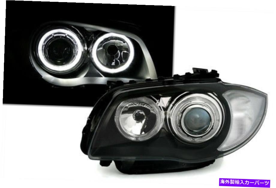 USヘッドライト LEDの天使の目のヘッドライトを設定BMW 1シリーズE87 E81 E82 E82 E88ブラック LED ANGEL EYES HEADLIGHTS SET for BMW 1 series E87 E81 E82 E88 BLACK【並行輸入品】