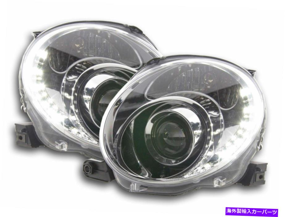 USヘッドライト Chrome Finish Headlights昼間のルーニングライトLED DRL for 2007年からFiat 500 CHROME finish headlights daytime ruuning lights LED DRL for FIAT 500 from 2007【並行輸入品】｜Us Custom Parts Shop USDM 94,568円