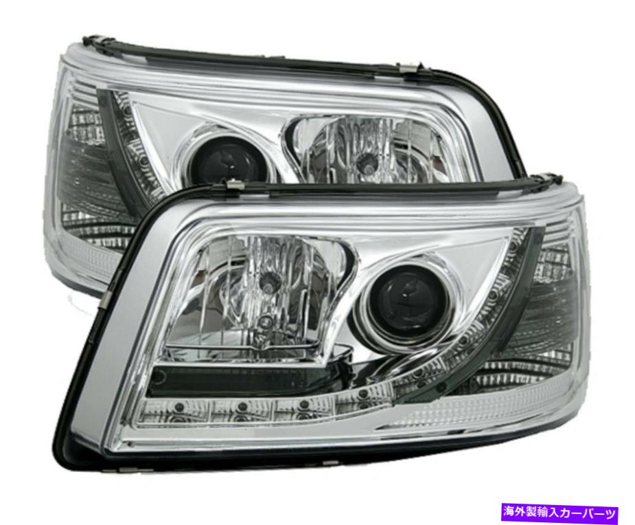 USヘッドライト LED DRL付きVW T5マルチバンバス用クロムクリア仕上げヘッドライト03-09 Chrome clear finish Headlights for VW T5 MULTIVAN BUS with LED DRL 03-09【並行輸入品】