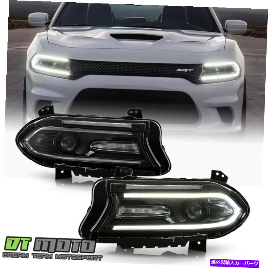 USヘッドライト 2015-2020 Dodge Charger Halogen LED DRLプロジェクターヘッドライトヘッドランプ、W / Oロゴ 2015-2020 Dodge Charger Halogen LED DRL Projector Headlights Headlamps, w/o Logo【並行輸入品】