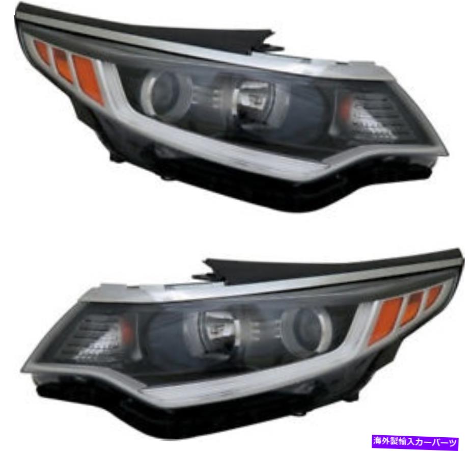 USヘッドライト ヘッドライトヘッドライトアセンブリW / O DRLペアセット16-18 KIA Optima USA構築 Headlights Headlight Assembly w/o DRL Pair Set for 16-18 Kia Optima USA Built【並行輸入品】