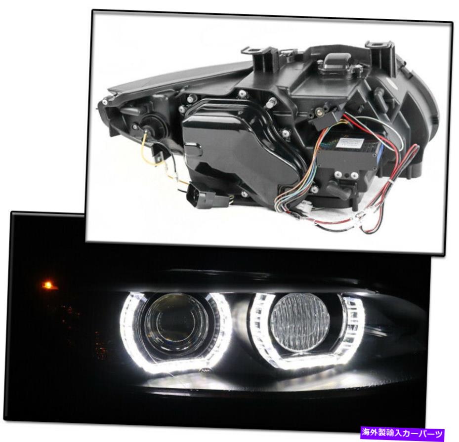 USヘッドライト 07-10 BMW E92 3シリーズクーペ[HIDモデル]ハロープロジェクターヘッドライトランプブラック FOR 07-10 BMW E92 3-SERIES COUPE [HID MODEL] HALO PROJECTOR HEADLIGHT LAMP BLACK【並行輸入品】