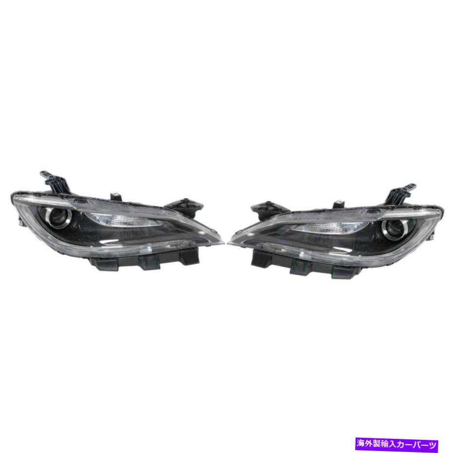 USヘッドライト 2015-2017 Chrysler 200ペアLHとRHクロームインテリアのヘッドライト Headlight For 2015-2017 Chrysler 200 Pair LH and RH Chrome Interior【並行輸入品】