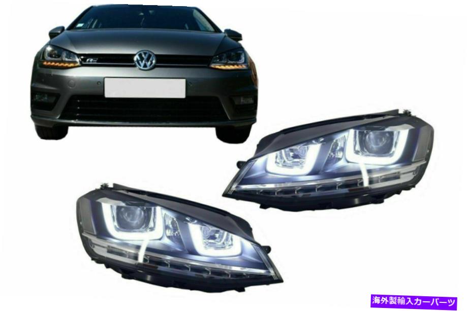 USヘッドライト VWゴルフのためのLED DRLヘッドライト7 VII 12-17 Rライン動的インジケータRHD車 LED DRL Headlights for VW Golf 7 VII 12-17 R-Line Dynamic indicators RHD cars【並行輸入品】|Us Custom Parts Shop USDM