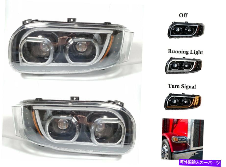 USヘッドライト ペアルLEDヘッドライトW / DUAL機能LED Halo DLRはPeterBilt 388/389/567 Pair All LED Headlights w/ Dual Function LED Halo DLR for Peterbilt 388/389/567【並行輸入品】