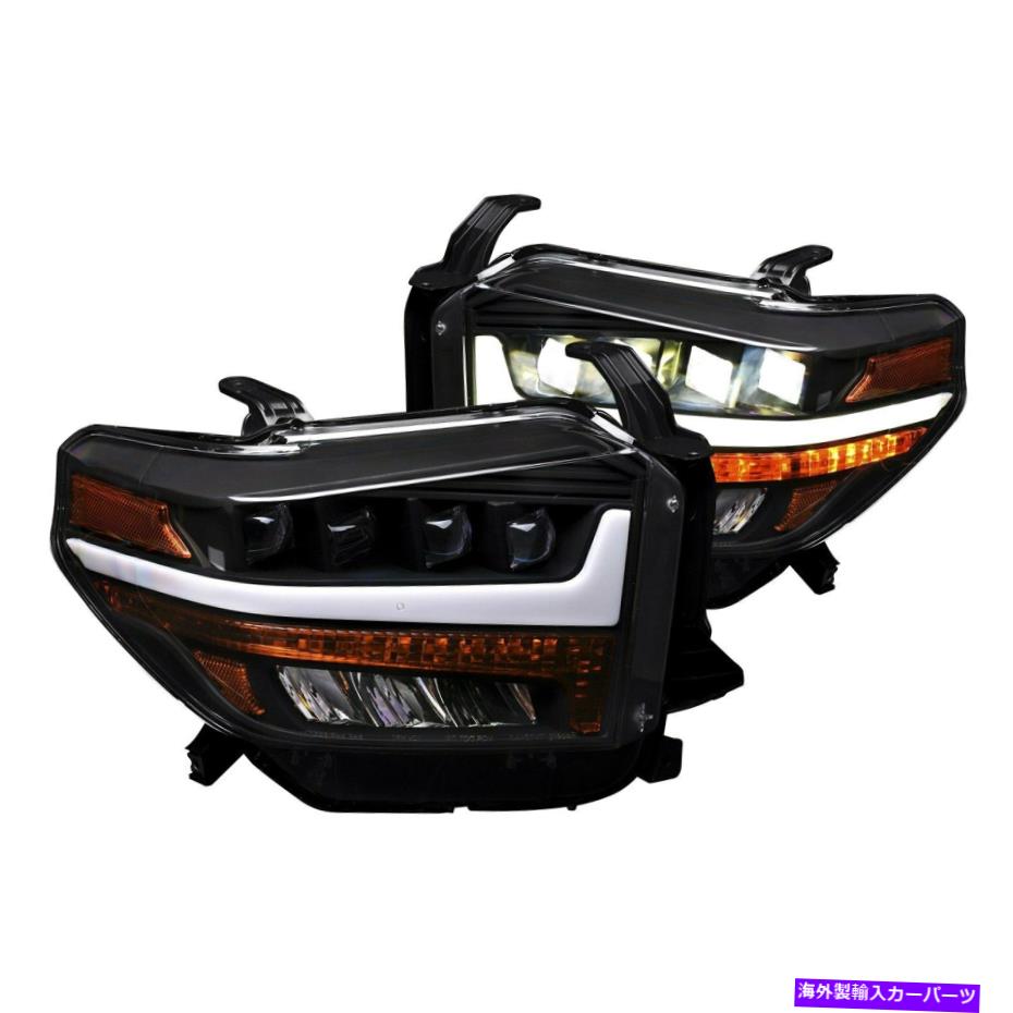 USヘッドライト Toyota Tundra 14-19ヘッドライトクワッドプロブラックDRLバープロジェクターLED For Toyota Tundra 14-19 Headlights Quad-Pro Black DRL Bar Projector LED【並行輸入品】