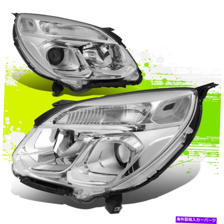 USヘッドライト Chevy Equinox 16-17クロムクリアペアのためのファクトリースタイルのハロゲンヘッドライトランプ Factory Style Halogen Headlight Lamps for Chevy Equinox 16-17 Chrome Clear Pair【並行輸入品】
