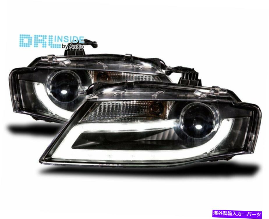 USヘッドライト Hovedlyskastere LED DRL Innvendig for Audi A4 B8 08-11 Svart Hid Xenon Gratis LP Hovedlyskastere LED DRL Innvendig for AUDI A4 B8 08-11 Svart HID Xenon Gratis LP【並行輸入品】