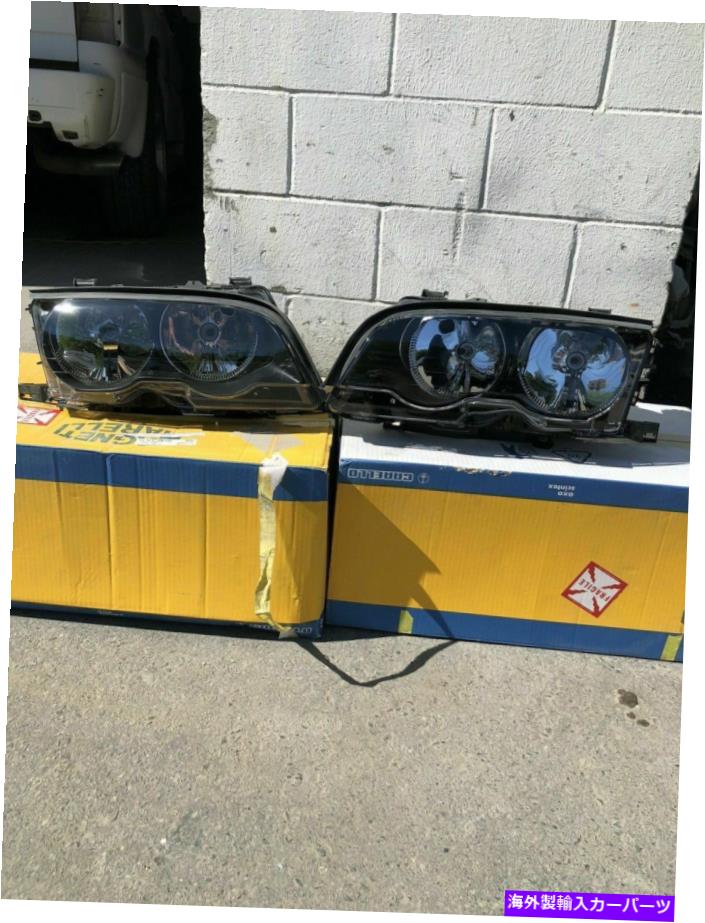 USヘッドライト BMWはE46 M3 325CiハロゲンヘッドライトアセンブリOEM Marelli左右ペア BMW Fits E46 M3 325Ci Halogen Headlight Assembly OEM Marelli Left & Right Pair【並行輸入品】