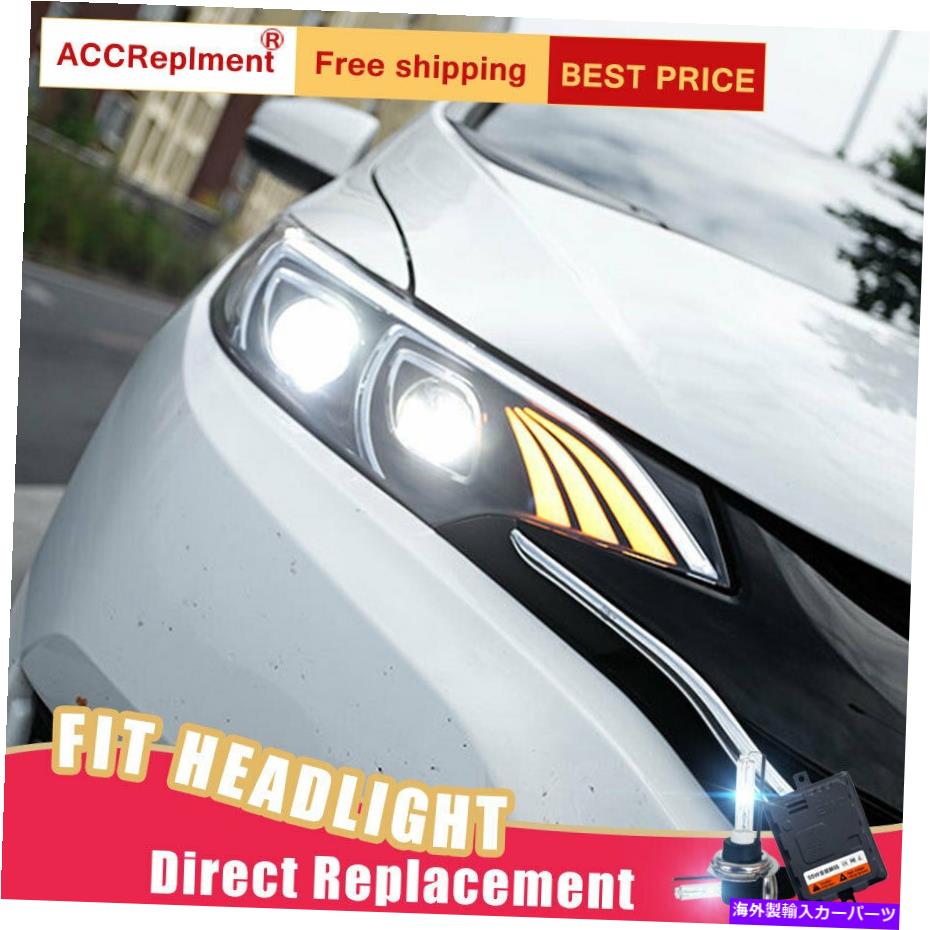 USヘッドライト ホンダフィットヘッドライトのための2個のPCSアセンブリBi-XenonレンズプロジェクターLED DRL 2015-2019 2Pcs For Honda fit Headlights assembly Bi-xenon Lens Projector LED DRL 2015-2019【並行輸入品】｜Us Custom Parts Shop USDM