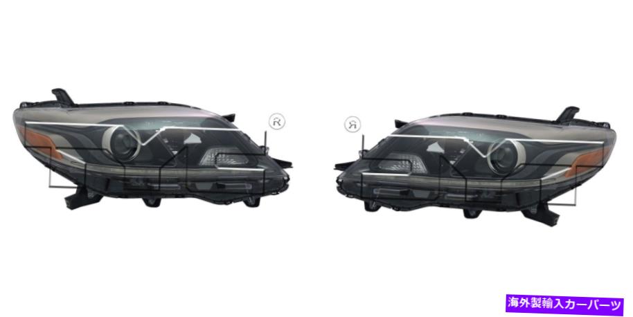 USヘッドライト 2015年から2018年のLED DRLの左右サイドハロゲンヘッドライトW / LED DRLトヨタシエナSE Left & Right Side Halogen Headlight w/ LED DRL For 2015-2018 Toyota Sienna SE【並行輸入品】