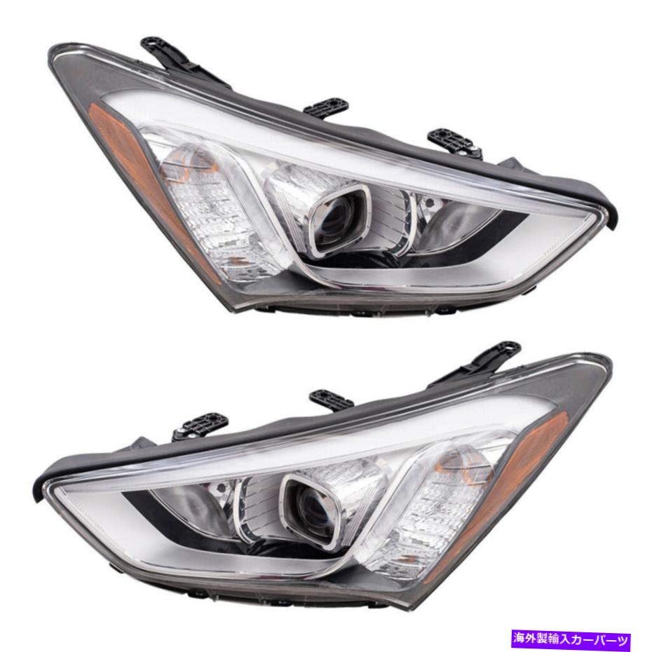 USヘッドライト Headlights 2013-2016 Hyundai Santa Feスポーツペアハロゲンレンズヘッドランプ Headlights Set for 2013-2016 Hyundai Santa Fe Sport Pair Halogen Lens Headlamps【並行輸入品】｜Us Custom Parts Shop USDM