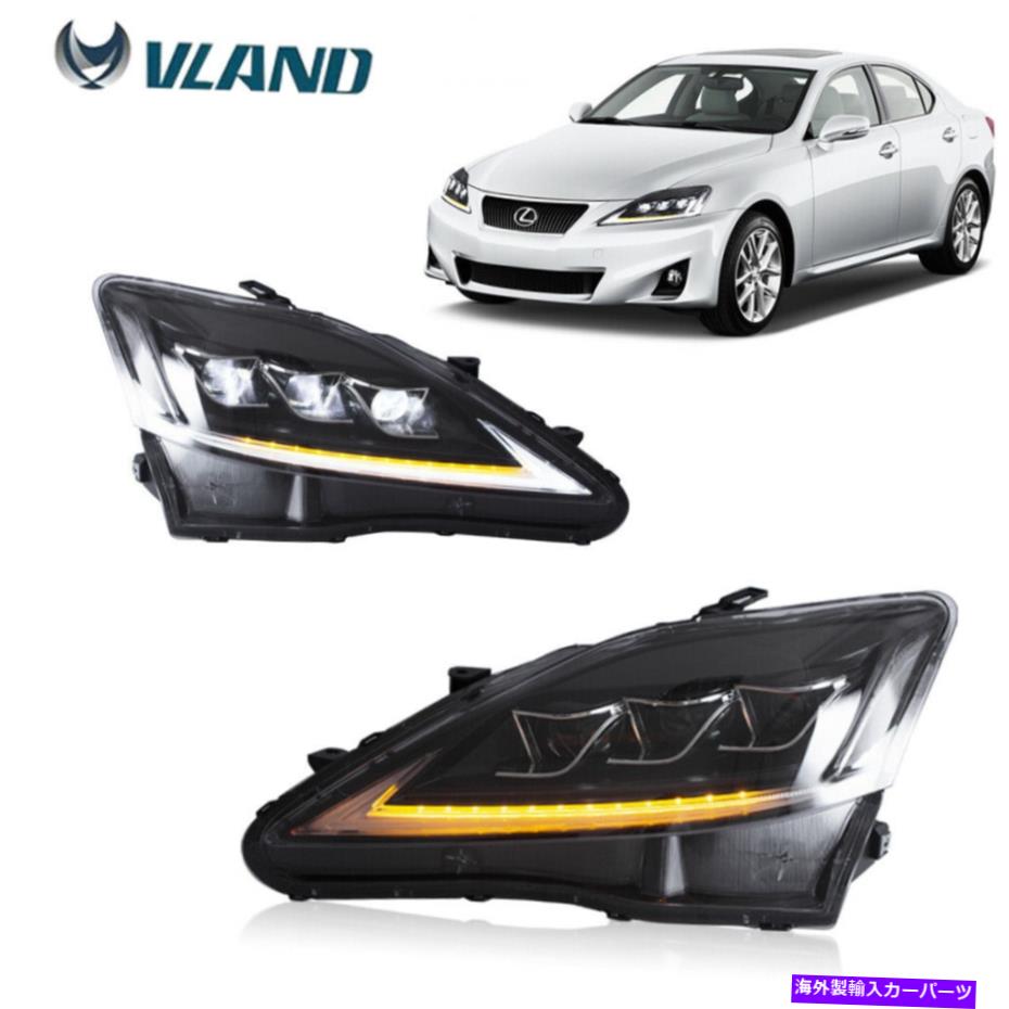 USヘッドライト 06-12のための左側と右側の全LEDヘッドライトは250/350 / ISFペアです Left Side & Right Side Full LED Headlights for 06-12 IS 250/ IS 350/ ISF Pair【並行輸入品】