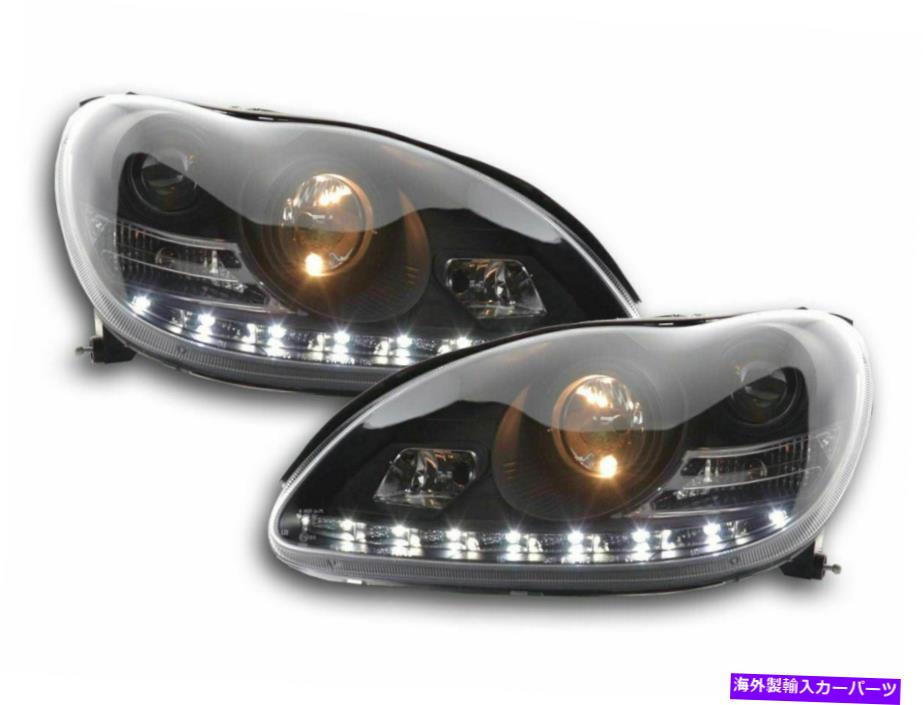 USヘッドライト Mercedes W220 Sクラス2003-2006昼間のランニングライトのためのブラックDRLヘッドライト BLACK DRL HEADLIGHTS FOR MERCEDES W220 S CLASS 2003-2006 DAYTIME RUNNING LIGHT【並行輸入品】｜Us Custom Parts Shop USDM