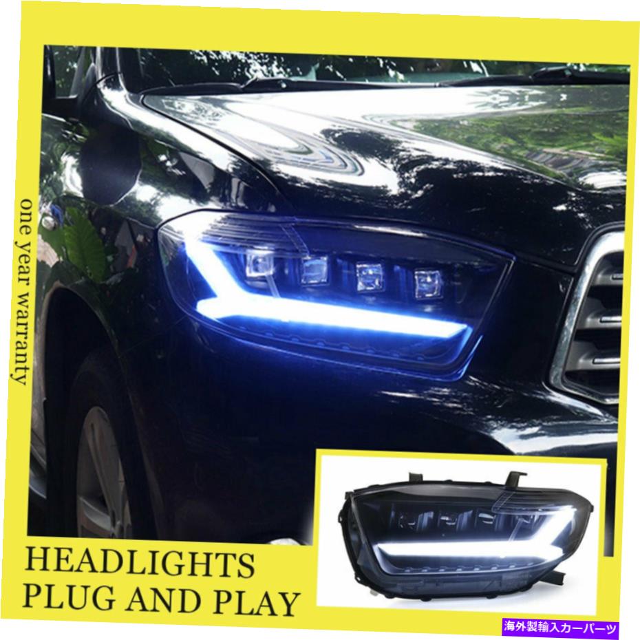 USヘッドライト トヨタハイランダのための08-10 LEDヘッドランプすべてのLEDソースDRLダイナミックなターン For Toyota Highlander 08-10 LED Head Lamps All LED Source With DRL Dynamic Turn【並行輸入品】