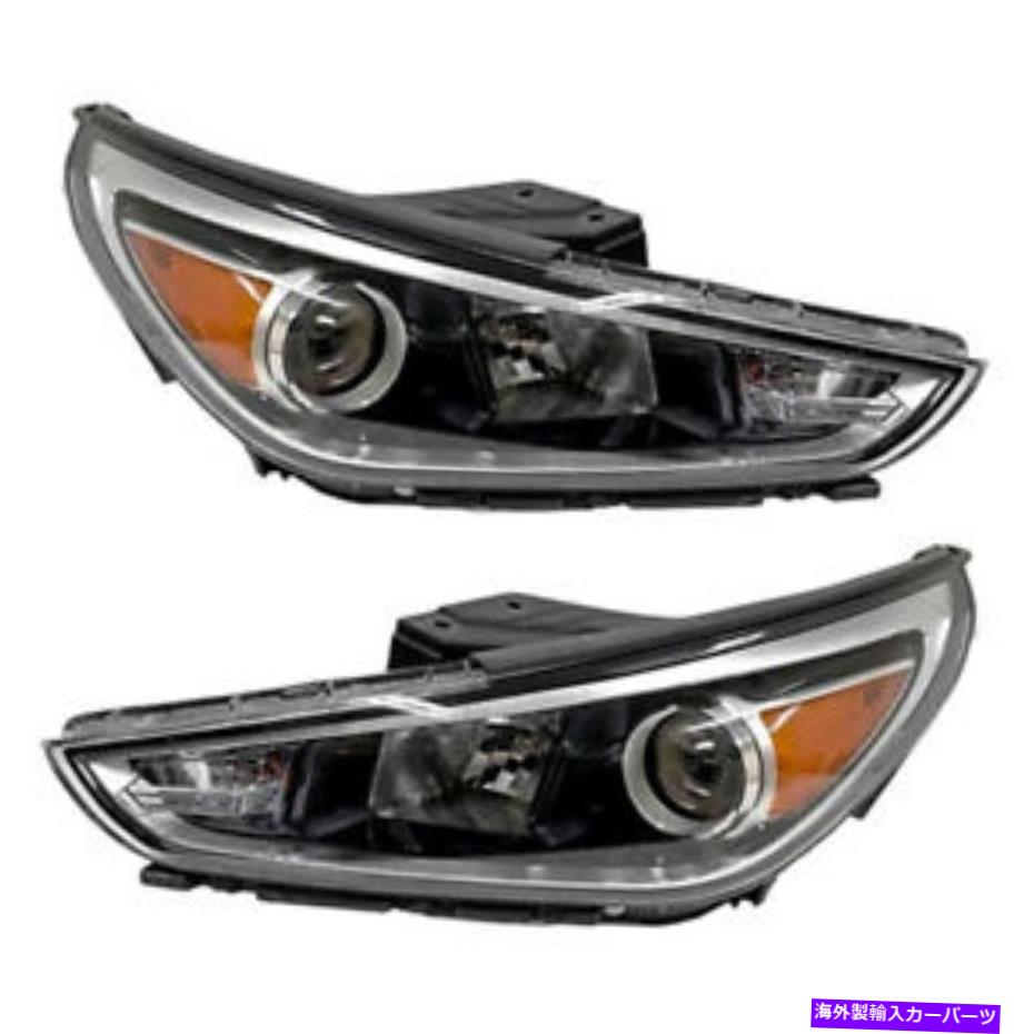USヘッドライト 新しいセットの2フィットHyundai Elantra 2018-2020 LH＆RHサイドハロゲンヘッドライトASSY New Set of 2 Fits HYUNDAI ELANTRA 2018-2020 LH & RH Side Halogen Headlight Assy【並行輸入品】