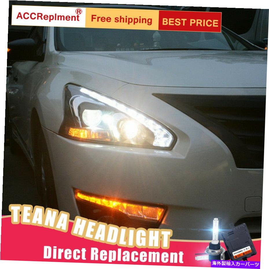 USヘッドライト 2個の日産アルティマヘッドライトアセンブリバイキセノンレンズプロジェクターLED DRL 13-15 2Pcs For Nissan Altima Headlights assembly Bi-xenon Lens Projector LED DRL 13-15【並行輸入品】