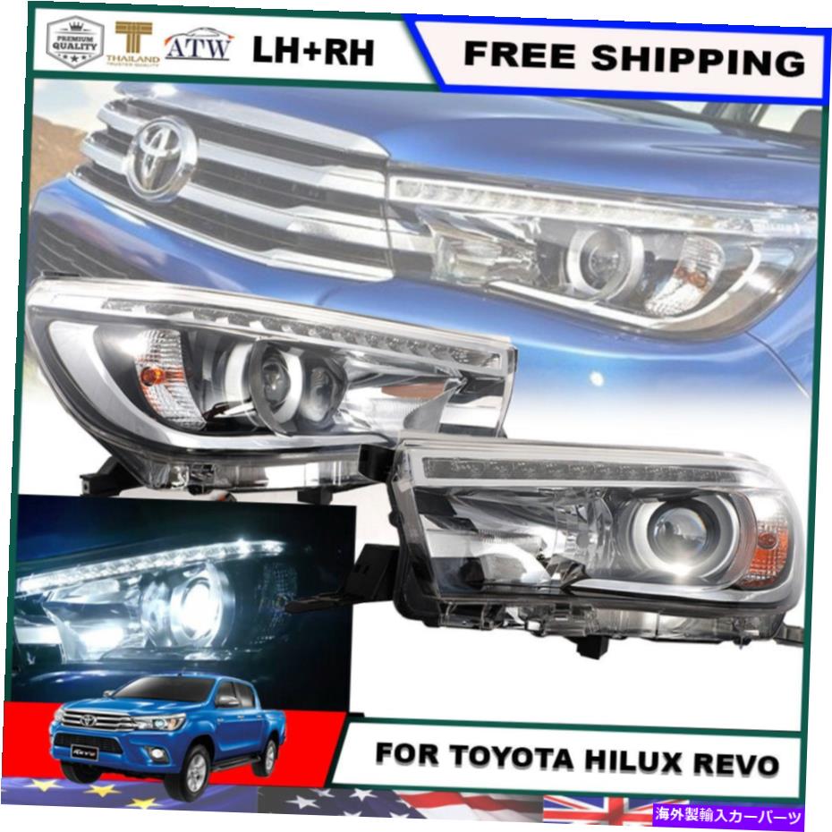 USヘッドライト フィット2015+トヨタヒルクSR5 M70 M80 LH RHヘッドランプライトLEDプロジェクター Fit 2015+ Toyota Hilux SR5 M70 M80 LH RH Head Lamp Light LED Projector【並行輸入品】