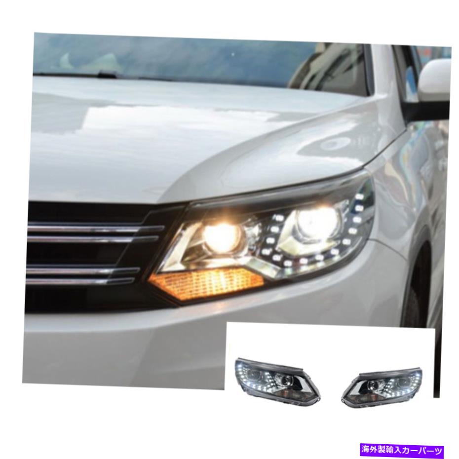 USヘッドライト VW Tiguan LEDヘッドライトLED DRL 2013-2017のOEMハロゲン順次 For VW Tiguan LED Headlights LED DRL 2013-2017 Replace OEM Halogen Sequential【並行輸入品】