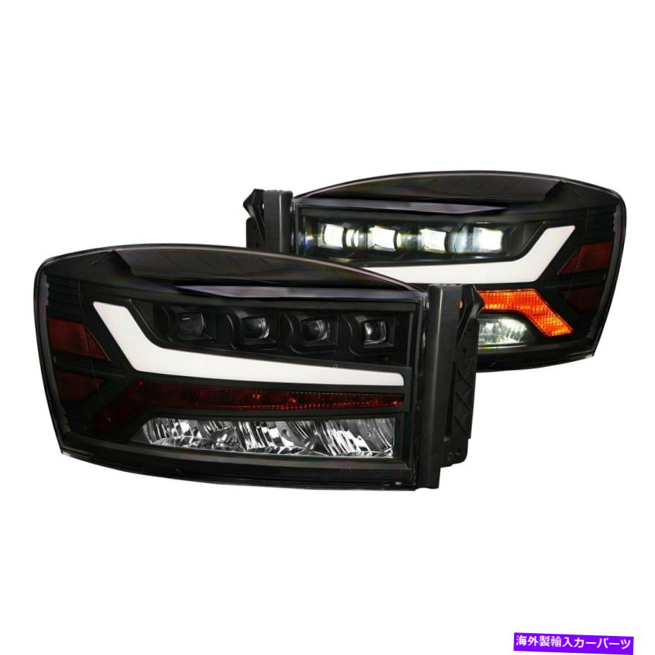 USヘッドライト Dodge RAM 3500 06-09ヘッドライトQuad-ProブラックDRLバープロジェクターLED For Dodge Ram 3500 06-09 Headlights Quad-Pro Black DRL Bar Projector LED【並行輸入品】