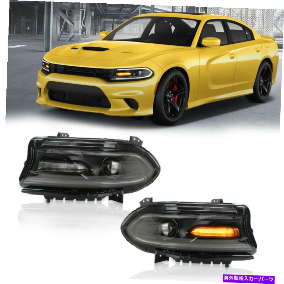 USヘッドライト 2015-2018のためのLEDプロジェクターDodge ChargerデュアルビームヘッドランプRH + LH LED Projector For 2015-2018 Dodge Charger Dual Beam Head Lamps RH+LH【並行輸入品】