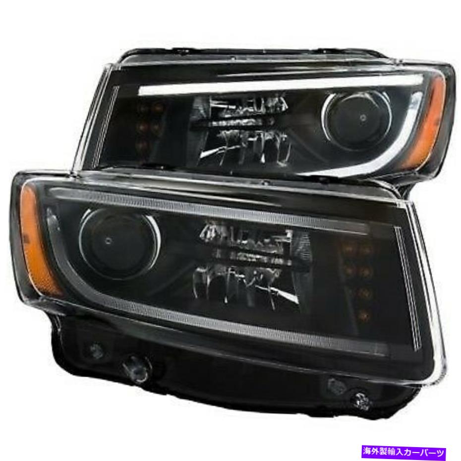 USヘッドライト 111329 Anzoヘッドライトランプドライバー＆旅客サイドNEW LH RHグランドチェロキー 111329 Anzo Headlight Lamp Driver & Passenger Side New LH RH for Grand Cherokee【並行輸入品】