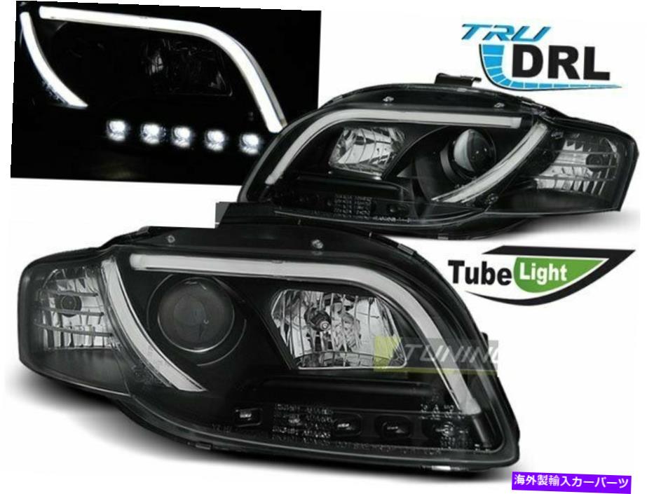 USヘッドライト ヘッドライトLED DRLはLTIライトチューブ用アウディA4 B7 04-08ブラックFreeship US Headlights LED DRL Inside LTI Light Tube for AUDI A4 B7 04-08 Black FreeShip US【並行輸入品】