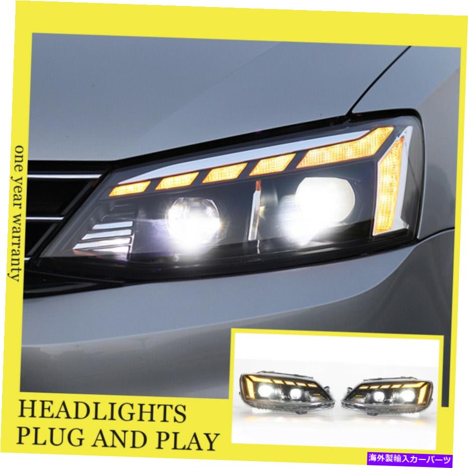 USヘッドライト VW Jetta HeadlightsダブルキセノンビームHIDプロジェクターLED DRL 2012-2018 For VW Jetta Headlights Double Xenon Beam HID Projector LED DRL 2012-2018【並行輸入品】
