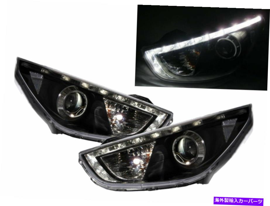 USヘッドライト Hyundai LHDのためのIX35 LM MK1 2009-2017 SUV 5D LEDバープロジェクターヘッドライトブラック IX35 LM MK1 2009-2017 SUV 5D LED Bar Projector Headlight Black for HYUNDAI LHD【並行輸入品】