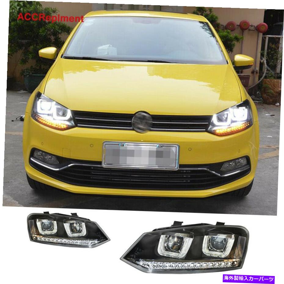 USヘッドライト VWポロヘヘブライトアセンブリ2011-2018 LEDプロジェクター【ハロゲンアップグレード】 2Pcs For VW Polo Headlights assembly 2011-2018 LED Projector 【Halogen Upgrade】【並行輸入品】｜Us Custom Parts Shop USDM