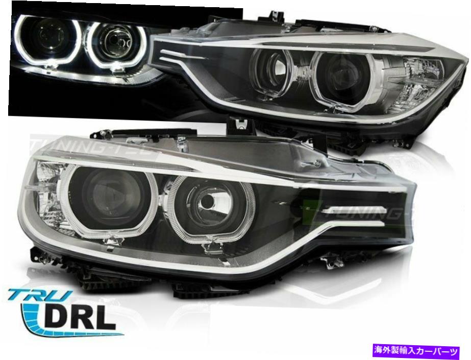 USヘッドライト LED DRL BMW F30 F31 2011-2015 Halo Rims Blackのヘッドライトのプロジェクタペア Projector Pair of Headlights with LED DRL BMW F30 F31 2011-2015 Halo Rims Black【並行輸入品】