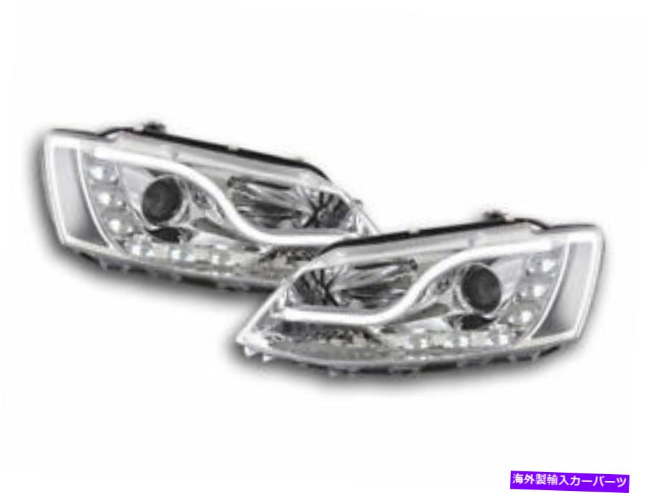 USヘッドライト 日中LED DRLライトチューブバーヘッドライト2011年からChromeの2011年から6 Daylight LED DRL light tube bar headlights FOR VW Jetta 6 from 2011 in chrome【並行輸入品】