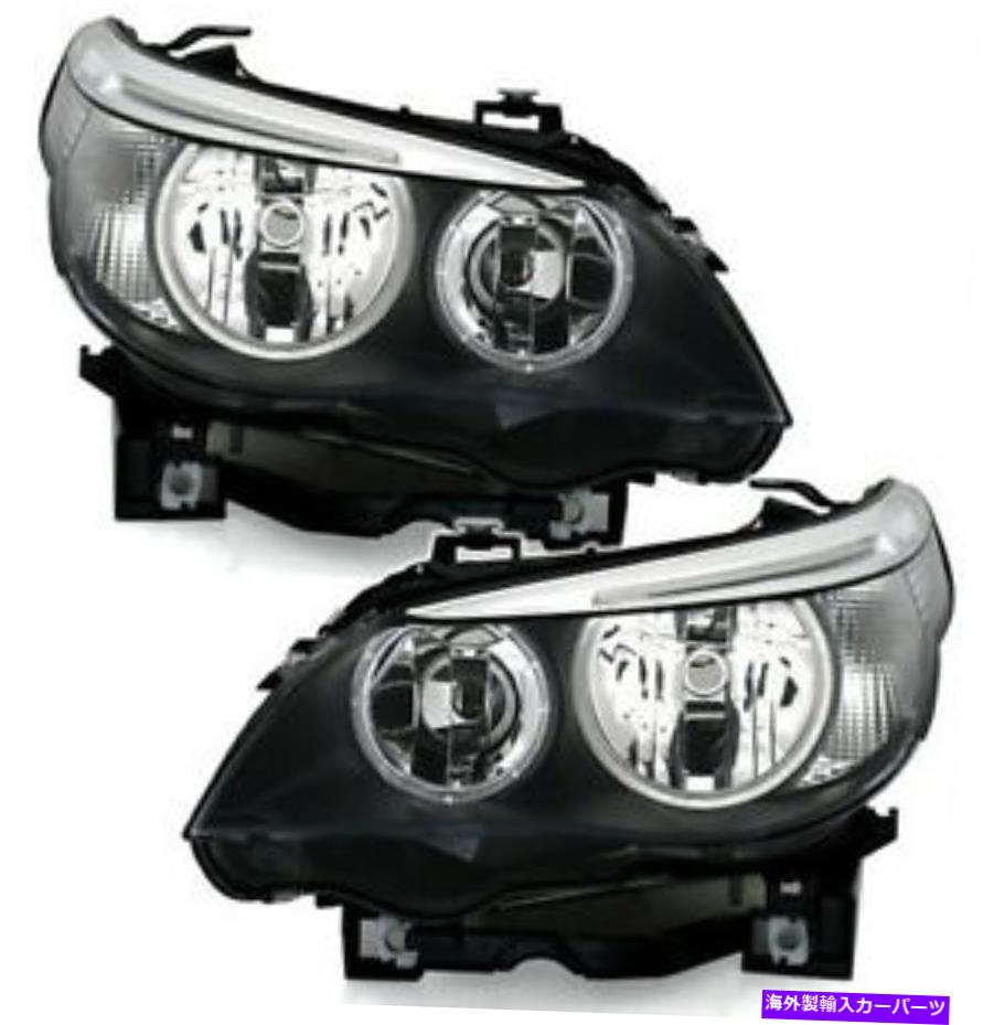 USヘッドライト BMW 5シリーズE60 E61 03-07用ブラッククリアフィニッシュハロゲンH7ヘッドライトセットペア Black clear finish halogen H7 headlight set pair for BMW 5 Series E60 E61 03-07【並行輸入品】｜Us Custom Parts Shop USDM
