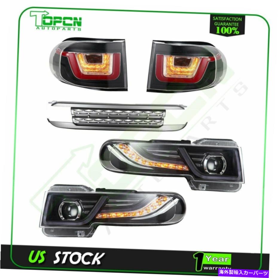USヘッドライト FITS 2007-2015トヨタFJ Cruiser LEDヘッドライト+テールライトランプ付きグリル Fits 2007-2015 Toyota FJ Cruiser LED Headlights + Tail Lights Lamp With Grille【並行輸入品】