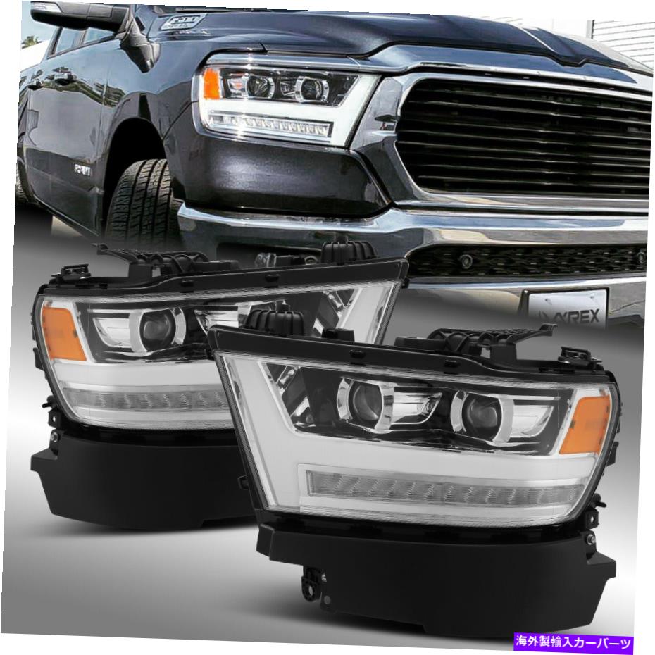 USヘッドライト 19-20 RAM 1500デュアルプロジェクタヘッドライトW / DRL +シーケンシャル信号 For 19-20 Ram 1500 Dual Projector Headlights w/DRL + Sequential Signal【並行輸入品】 106,488円