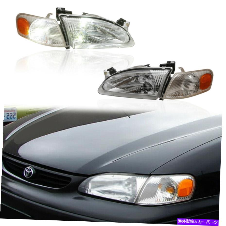 USヘッドライト 2ピースフロントヘッドライトランプアセンブリ98-20トヨタカローラクロームハウジング 2PCS Front Headlights Lamps Assembly For 98-20 Toyota Corolla Chrome Housing【並行輸入品】