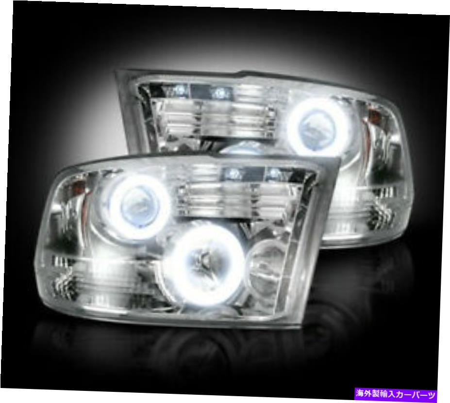 USヘッドライト 2009-13ドッジRAMプロジェクターヘッドライトクリアレンズW Chromeハウジング＆CCFLハロー 2009-13 Dodge Ram Projector Headlights Clear Lens w Chrome Housing & CCFL Halos【並行輸入品】