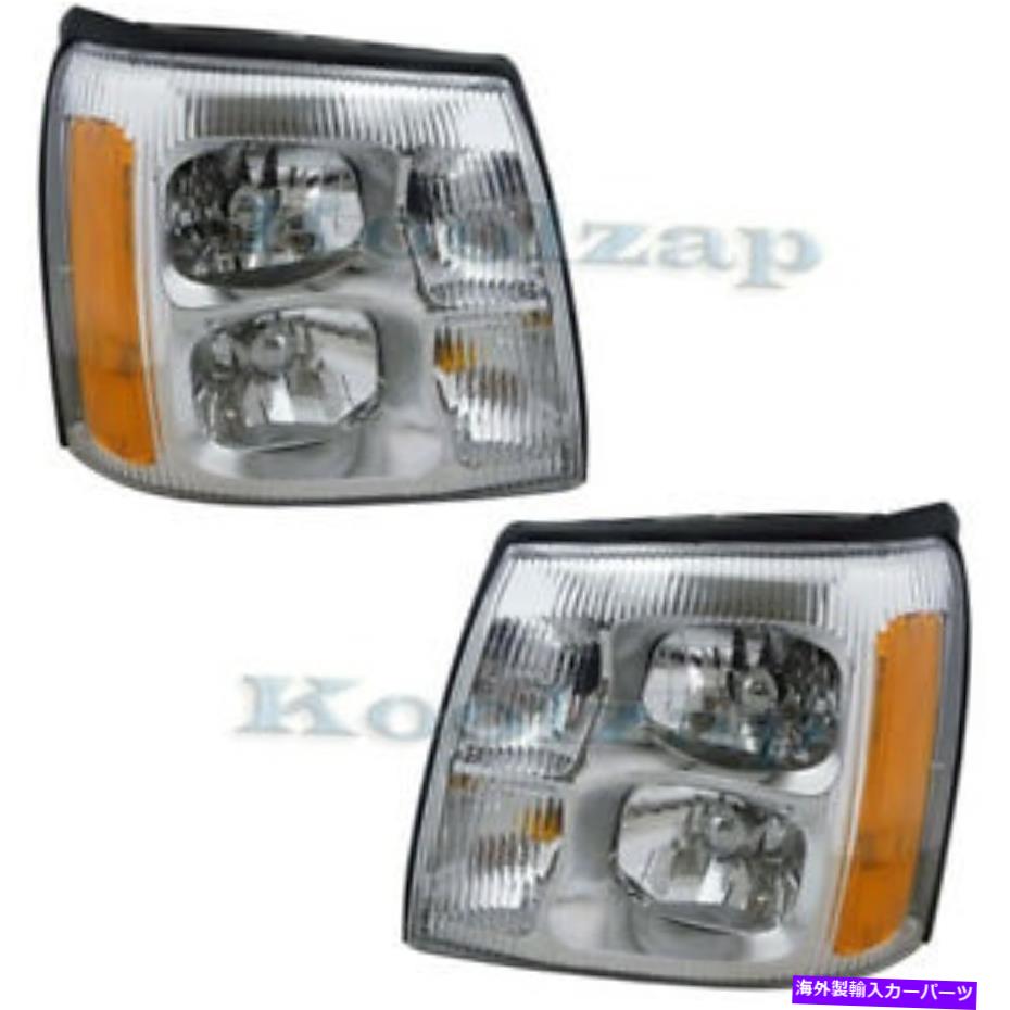 USヘッドライト CAPA 02エスカレードヘッドライトヘッドランプフロントヘッドライトランプ左右セットペア CAPA 02 Escalade Headlight Headlamp Front Head Light Lamp Left & Right Set PAIR【並行輸入品】